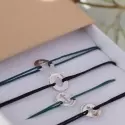 Bracelet sur cordon - Bracelet cordon • Mini croix romane or blanc - 3