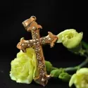 Collection Les Antiques - Pendentif croix or et perles Bérénice - 0