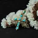 Collection Les Antiques - Pendentif croix turquoises Elise - 0