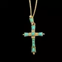 Collection Les Antiques - Pendentif croix turquoises Elise - 2