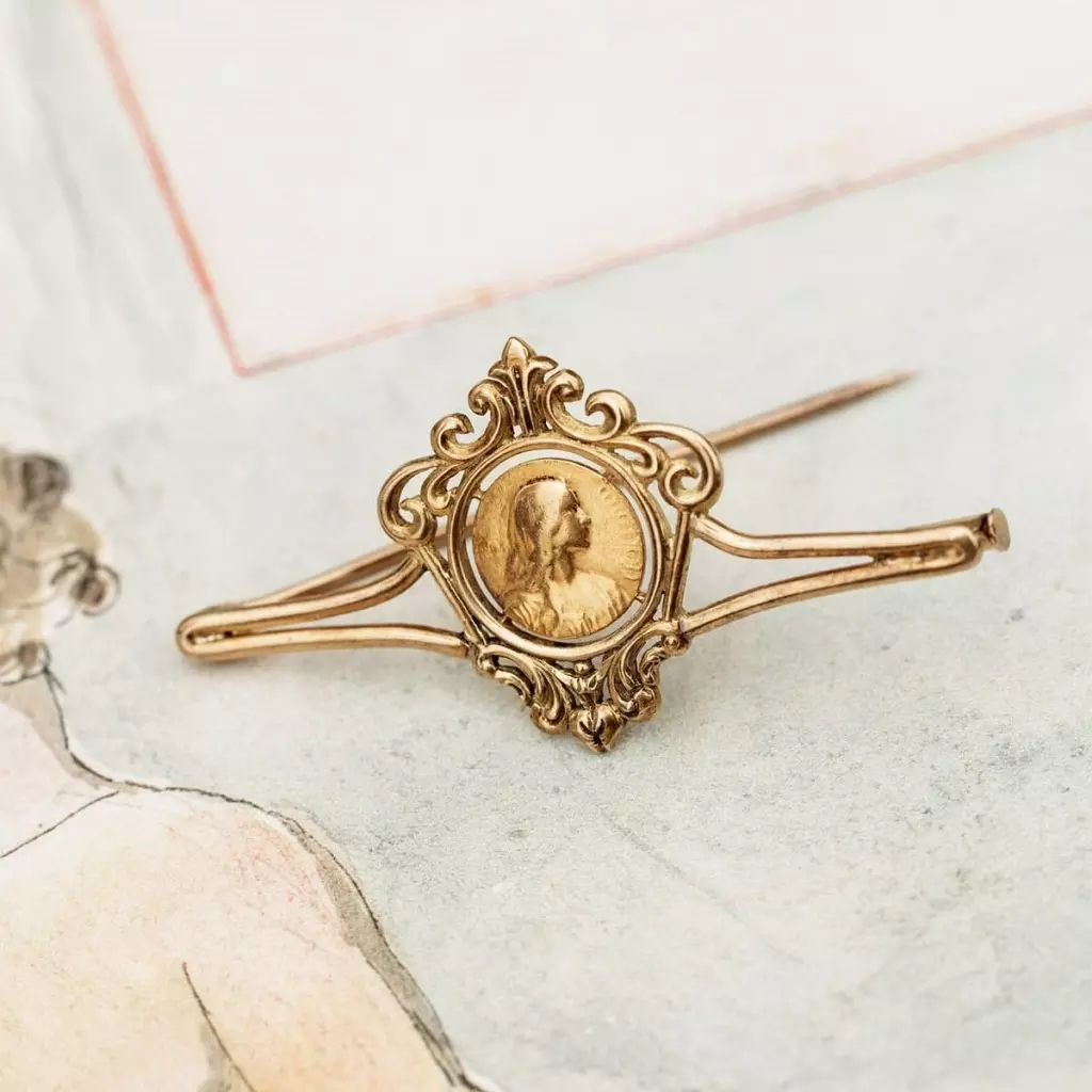 Broche Barrette Art Déco Femme en Argent et Nacre