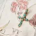 Collection Les Antiques - Pendentif croix turquoises Elise - 4