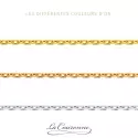 Chaine de baptême - Chaine forçat fine en or blanc • 45cm 1.15gr - 3