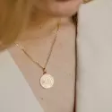 Pendentif personnalisé - Médaille ronde branche de roses 18mm - 6