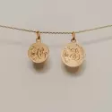 Pendentif personnalisé - Médaille ronde branche de roses 18mm - 7