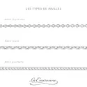 Chaine maille forçat 45cm 2.2gr or blanc