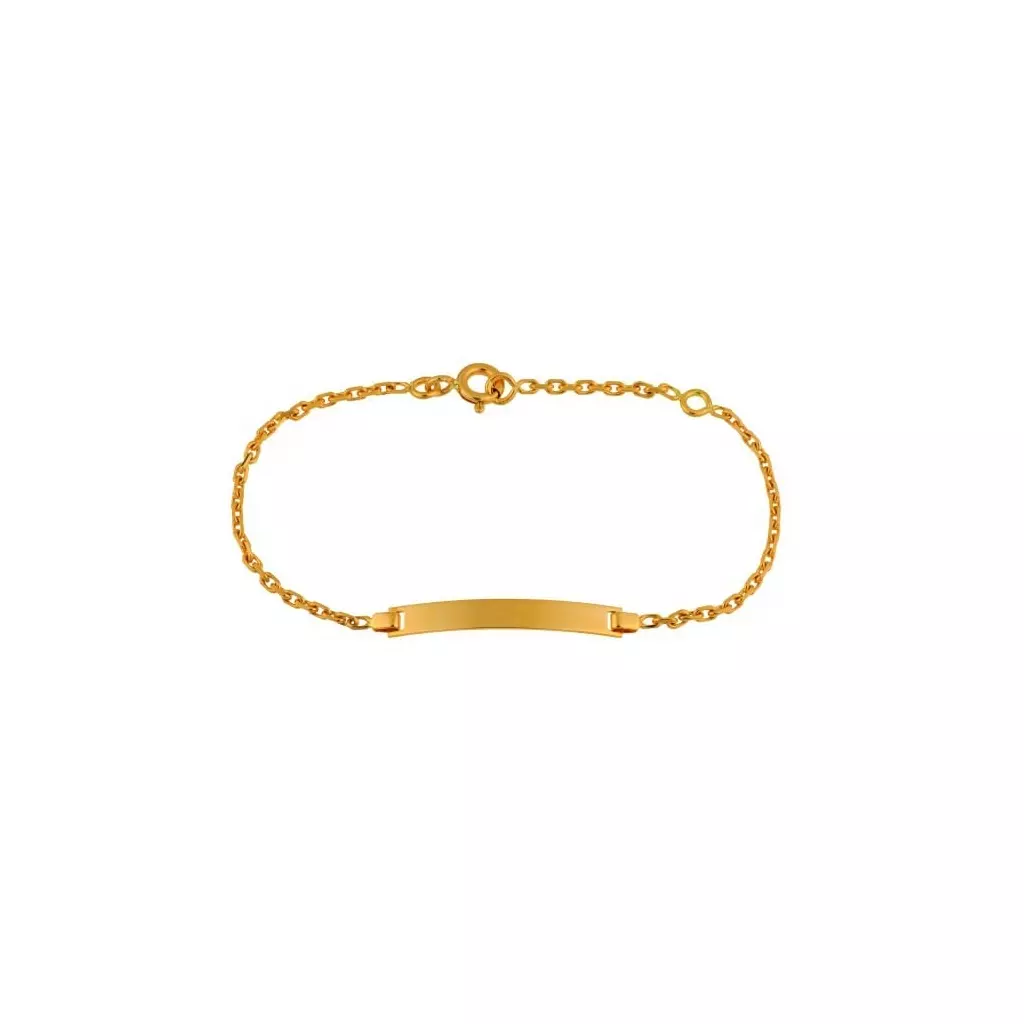 Gourmette De Bapteme Enfant Maille Forcat Or Jaune 750 18 Carats Maison La Couronne