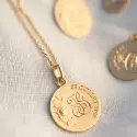 Pendentif personnalisé - Médaille ronde branche de roses 18mm - 1