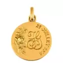 Pendentif personnalisé - Médaille ronde branche de roses 18mm - 2