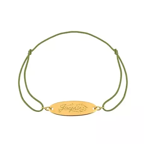 Bracelet sur cordon plaque ovale