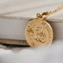 Pendentif personnalisé - Médaille ronde branche de roses 18mm - 4