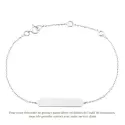 BRACELET IDENTITE PLAQUE RECTANGULAIRE OR BLANC