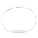 BRACELET IDENTITE PLAQUE RECTANGULAIRE OR BLANC