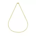 COLLIER MAILLE RECTANGLE OR JAUNE 50CM