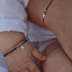 Duo bracelet cordon croix