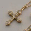 CROIX TRILOBEE OR DIAMANTS OR JAUNE PETIT MODELE