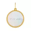 Pendentif personnalisé - Médaille jeton perlé nacre 16mm - 2