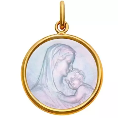 Medaille Mater Dei or &nacre 22mm