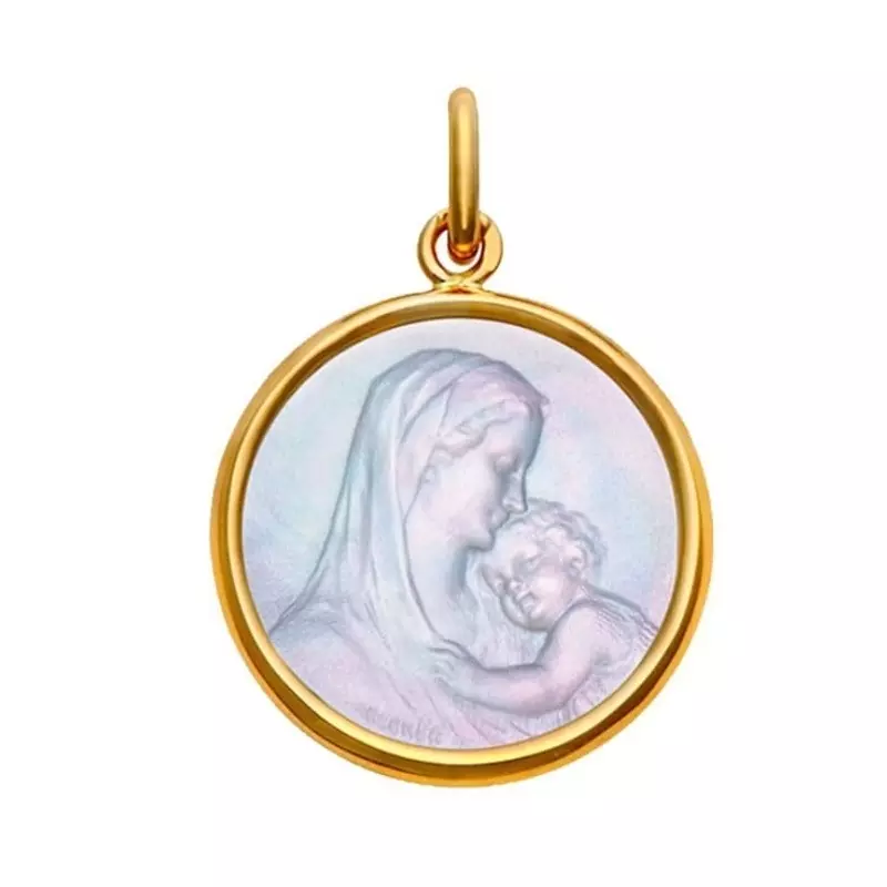 Medaille Mater Dei or &nacre 22mm