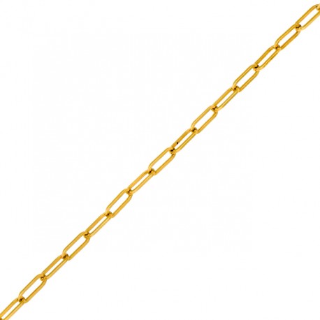COLLIER MAILLE RECTANGLE OR JAUNE 50CM