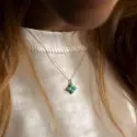 Pendentif et collier  - Collier Salomé • turquoises et diamant - 1