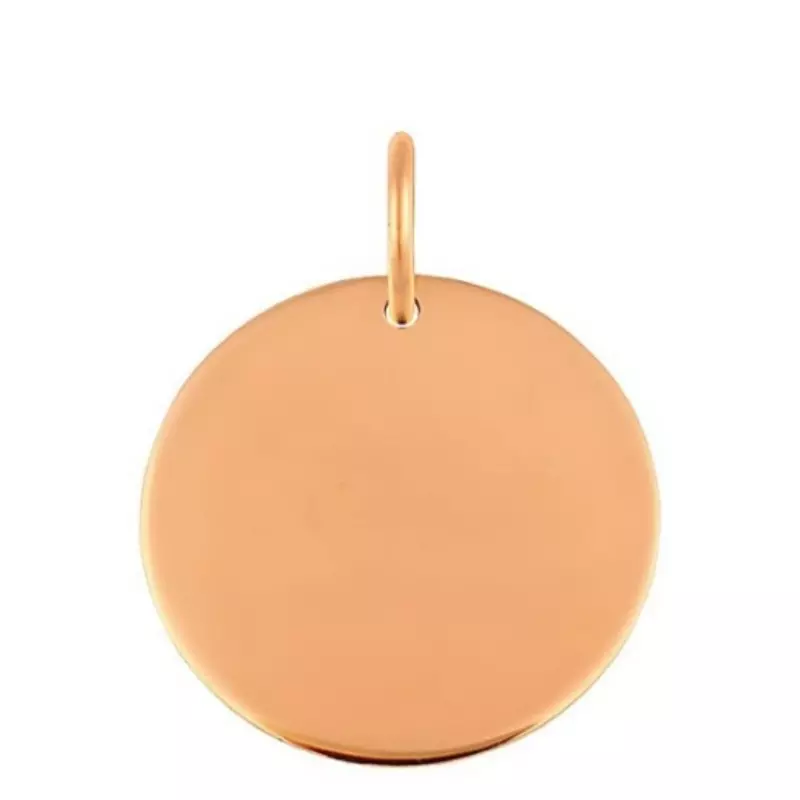 Pendentif personnalisé - Médaille jeton 18mm or rose