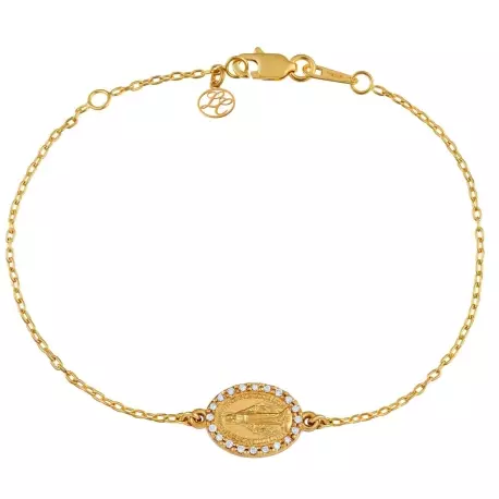 Bracelet avec la médaille Miraculeuse diamants