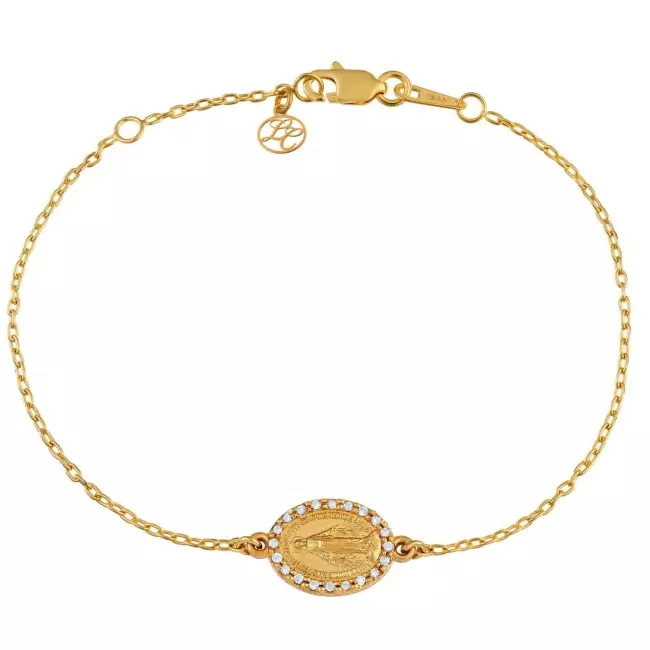 Bracelet avec la médaille Miraculeuse diamants