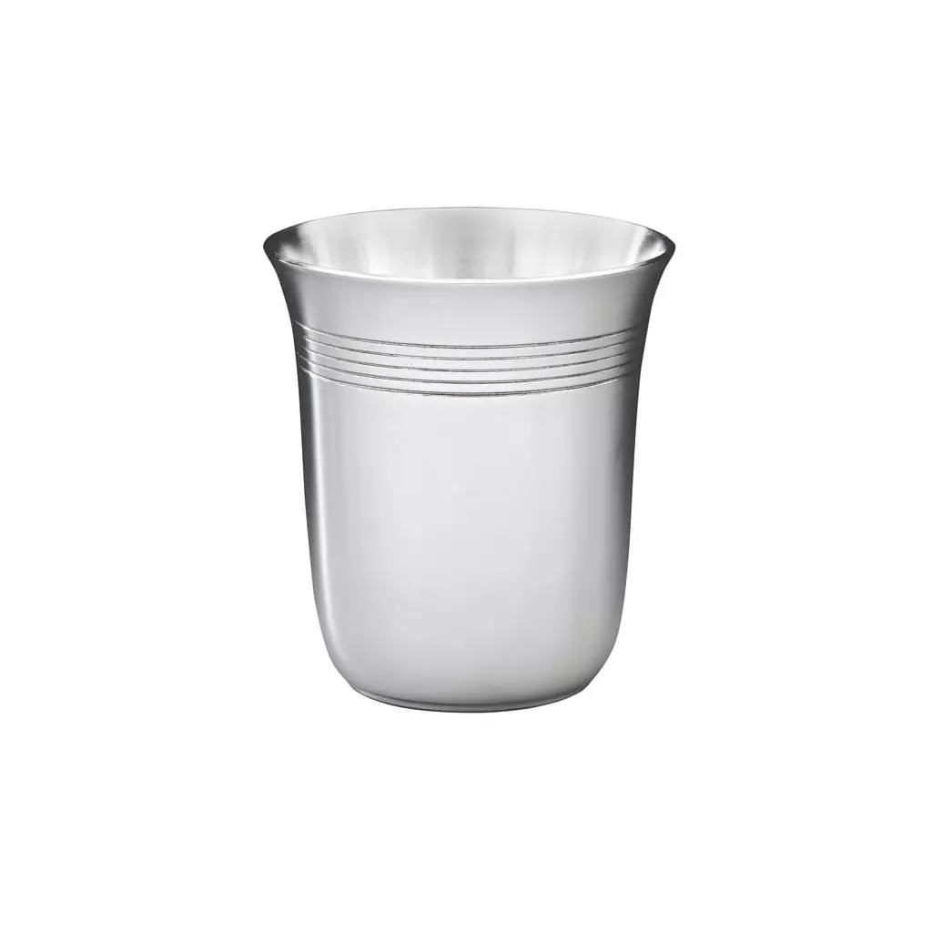 Timbale 5 Filets En Metal Argente Pour Un Cadeau De Naissance Maison La Couronne