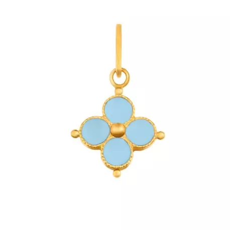 Pendentif croix emmaillée bleu