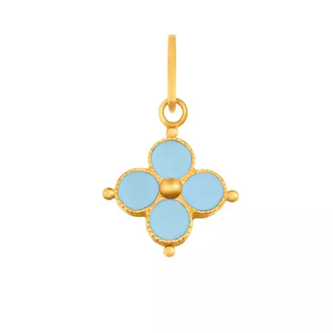 Pendentif croix emmaillée bleu