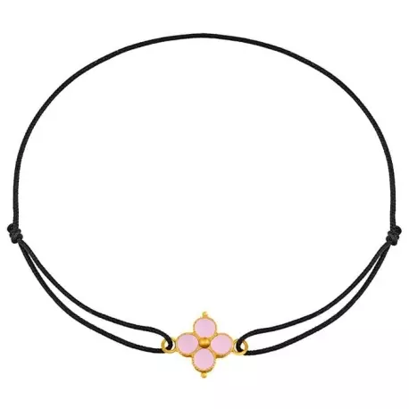 Bracelet croix emaillée rose clair