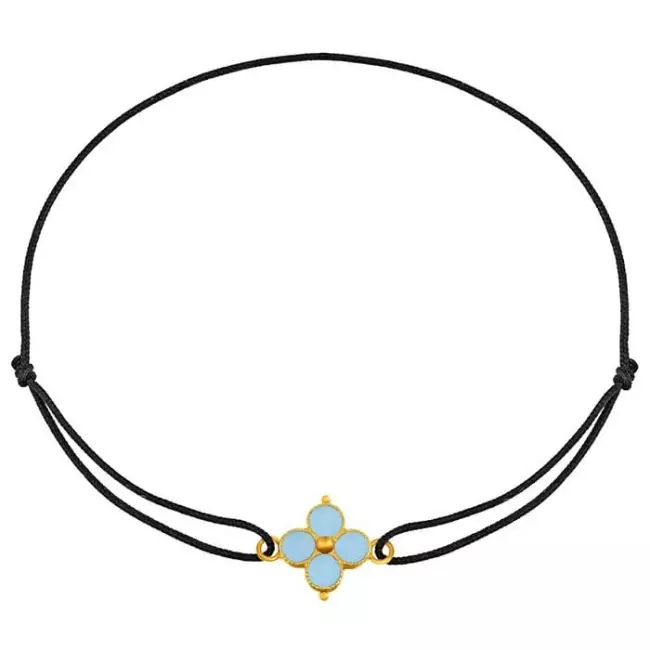 Bracelet croix emaillée bleu