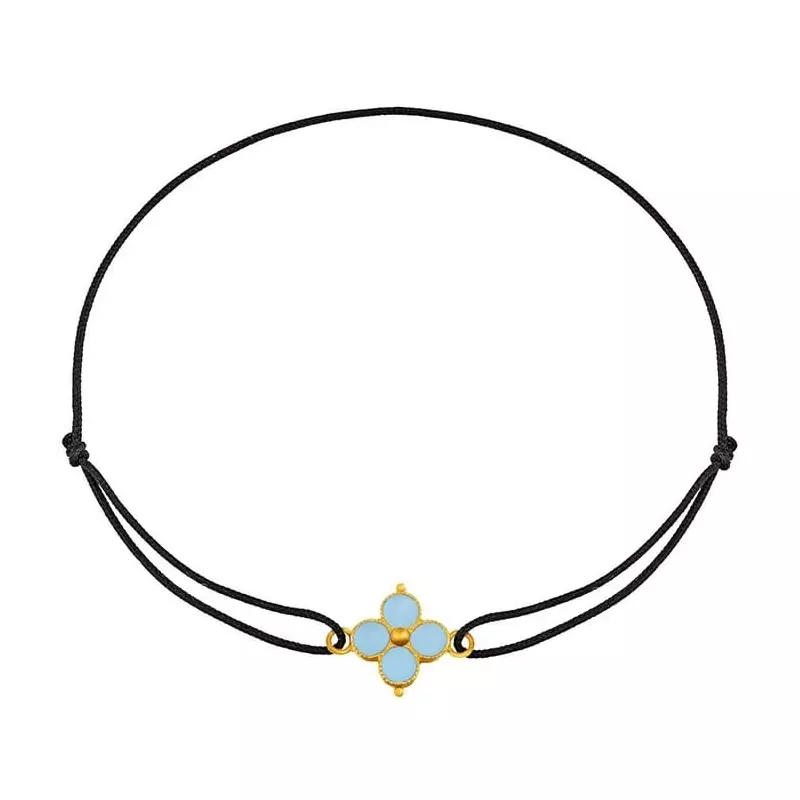 Bracelet croix emaillée bleu