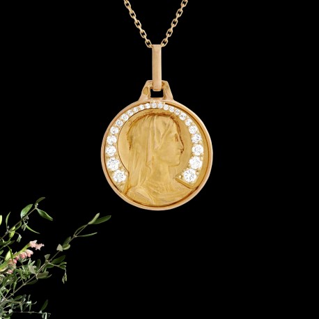 Médaille Vierge ronde profil Isaure