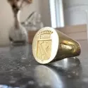 Chevalière armoriée - Chevalière or ovale • Dame 11*13 mm - 1