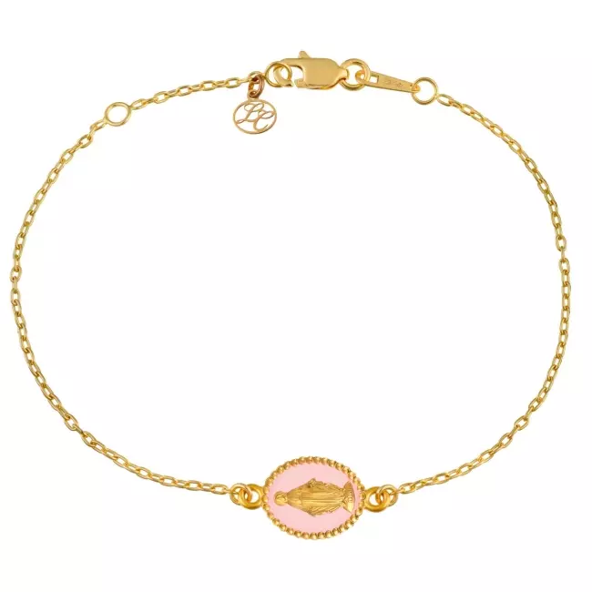 BRACELET MEDAILLE MIRACULEUSE ROSE CLAIR