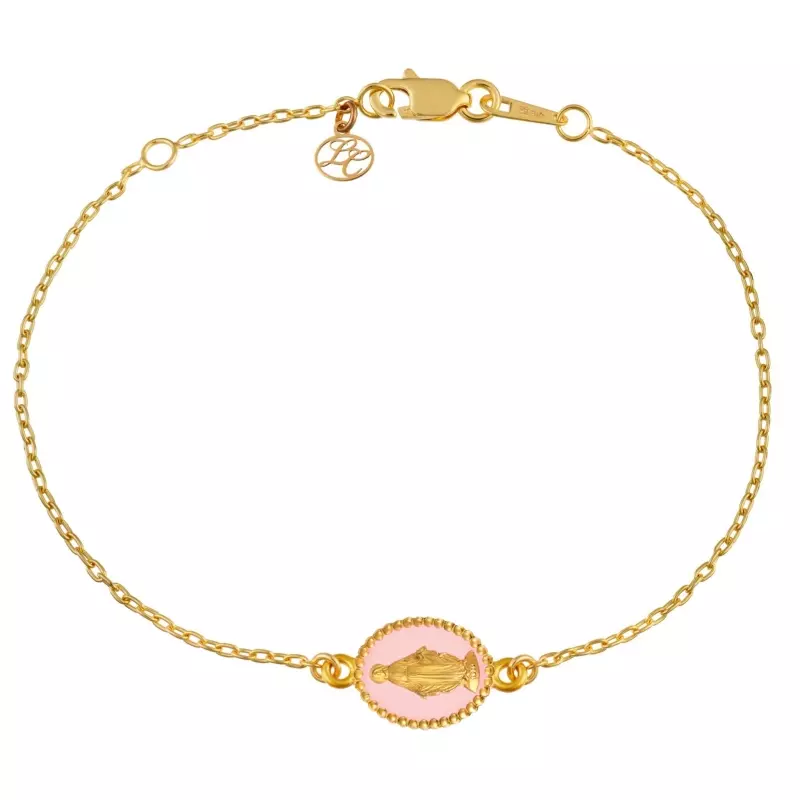 BRACELET MEDAILLE MIRACULEUSE ROSE CLAIR