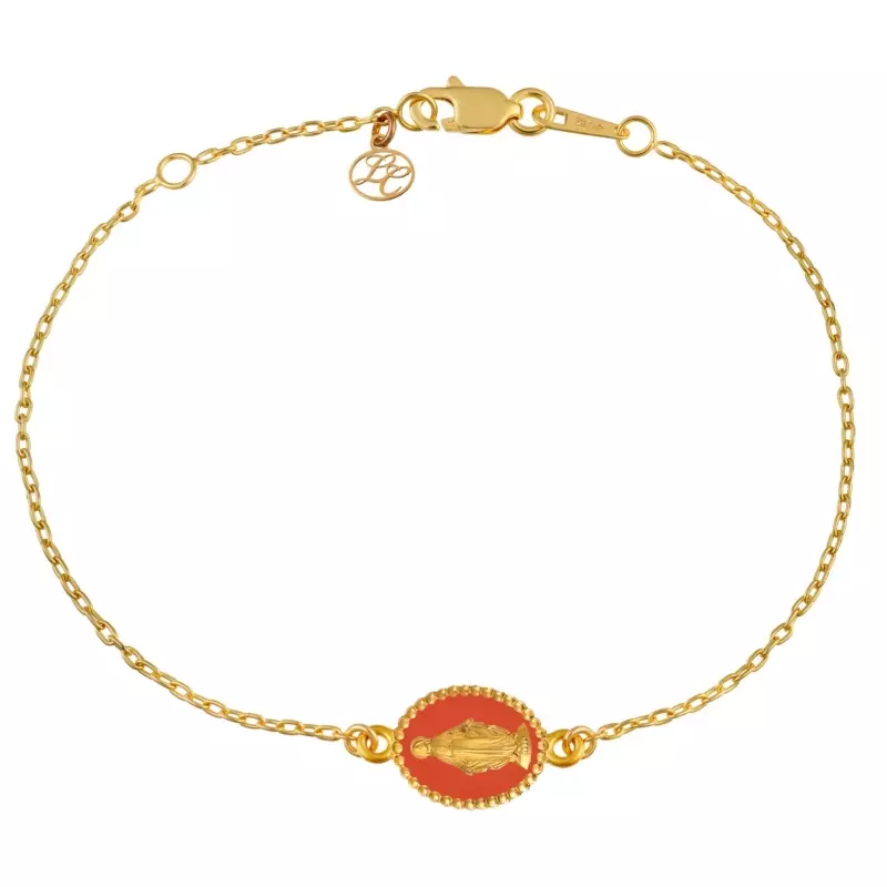 BRACELET MEDAILLE MIRACULEUSE CORAIL