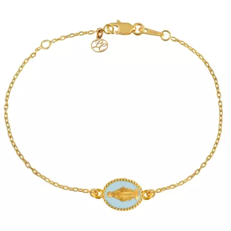 Bracelet • Médaille Miraculeuse bleu ciel