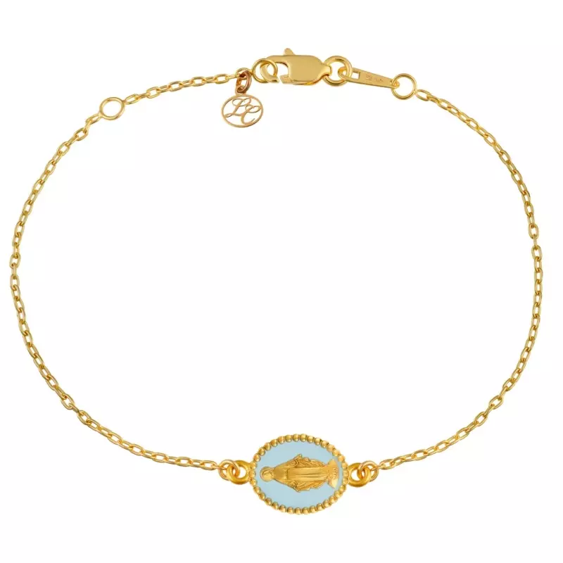 Bracelet • Médaille Miraculeuse bleu ciel