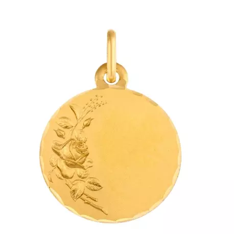 Médaille branche de roses facettée