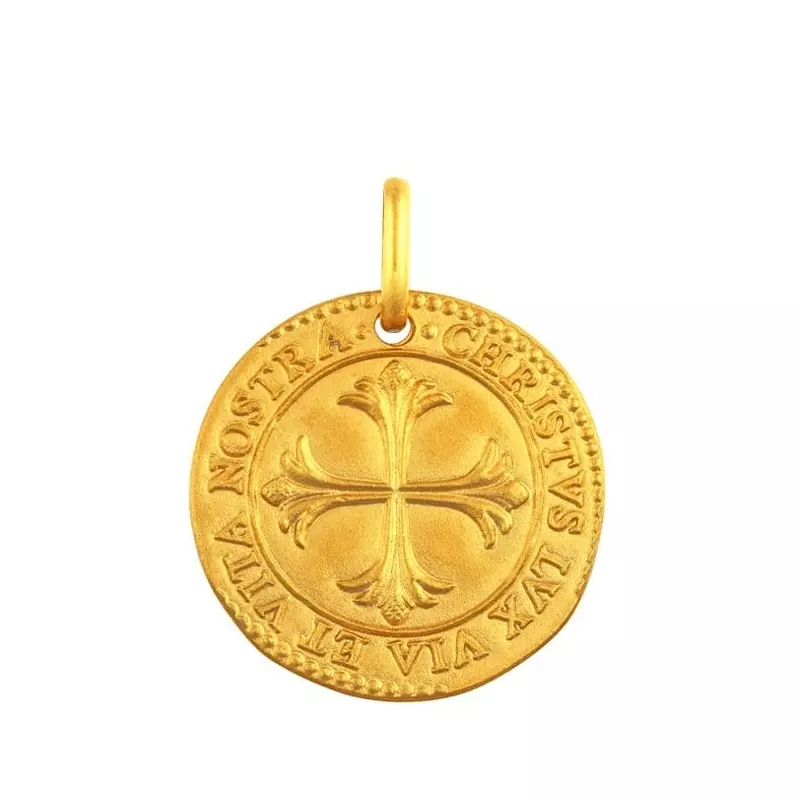 Medaille croix fleurie