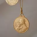 Médaille Vierge à l'enfant fleurie