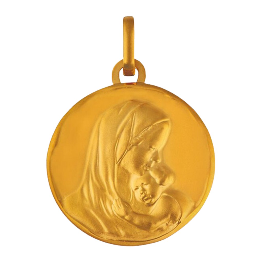 Médaille Plaqué Or la Vierge Marie à l'enfant