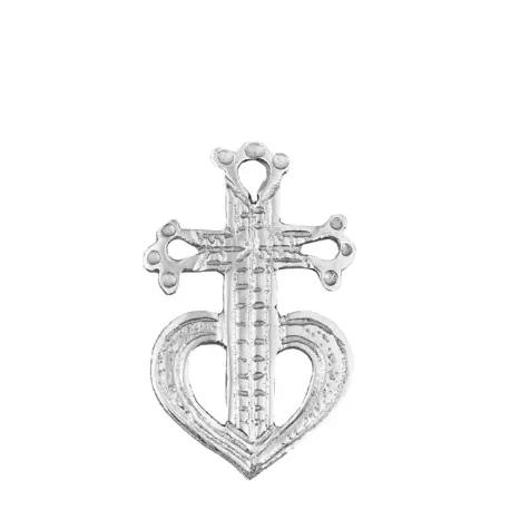 Pendentif croix provençale sur chaine or blanc