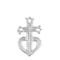 Pendentif croix provençale sur chaine or blanc