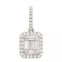 Pendentif  - Pendentif Clémence • Or blanc diamants baguette - 0