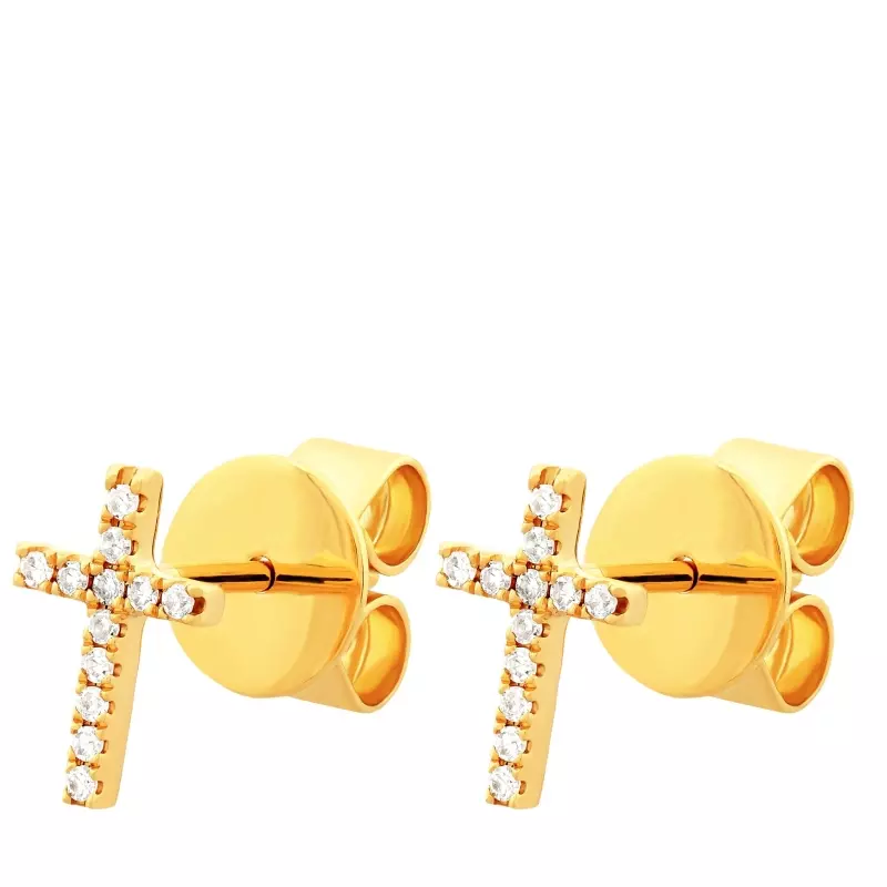 Boucles d'oreilles - Boucles d'oreilles Camille • Croix diamants