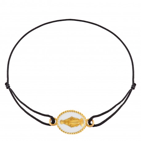 Bracelet cordon • Médaille Miraculeuse blanche